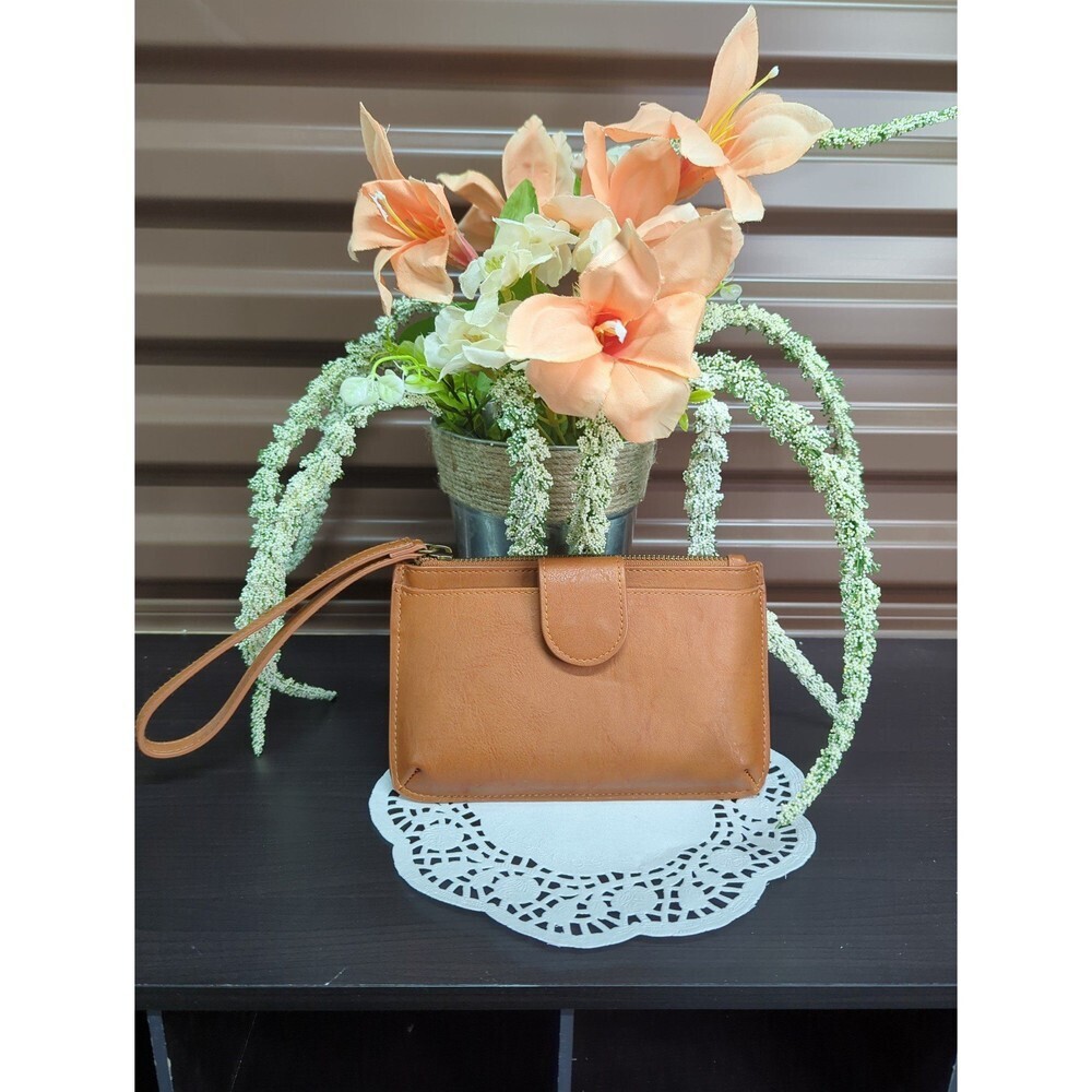 Universal‎ Thread Cognac Mini Faux Leather wristlet